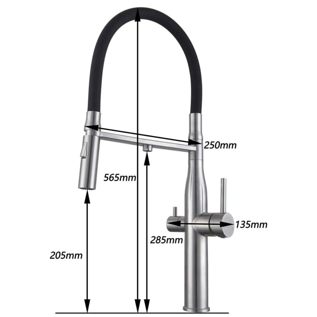 3 May Mixer Tap Pull Out Brushed Nickel