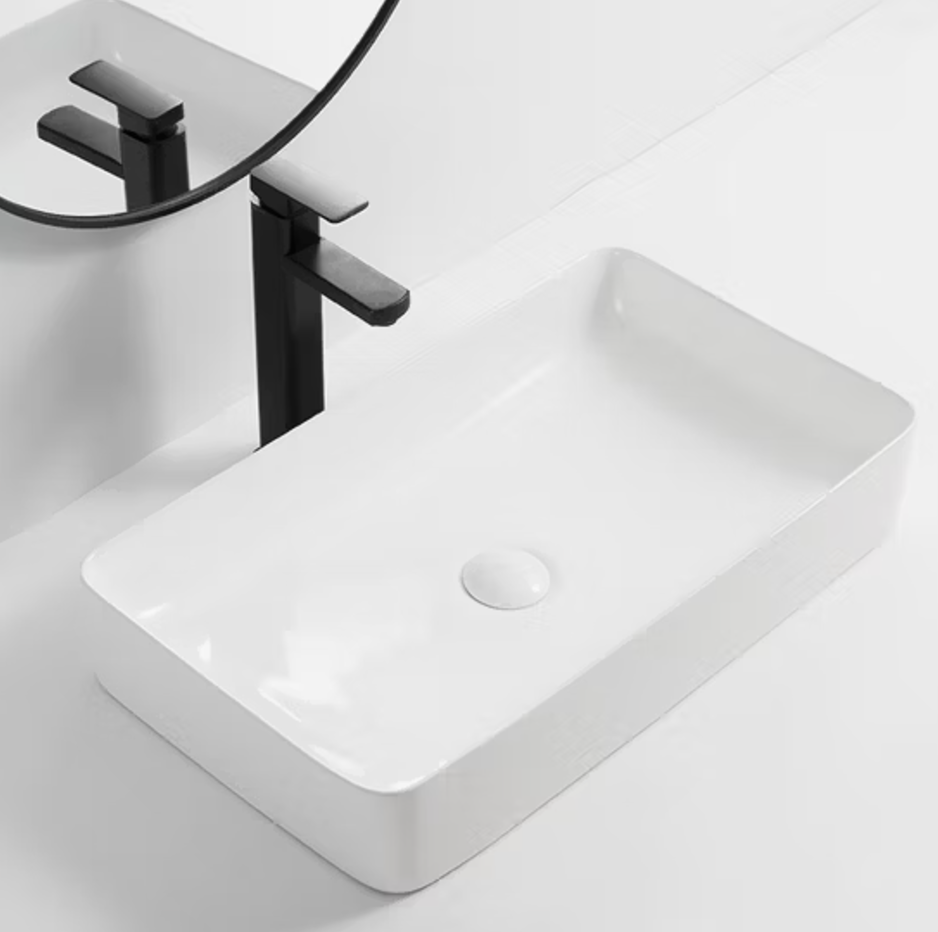 Ceramic Counter Top Basin Glossy White 600x340x110mm