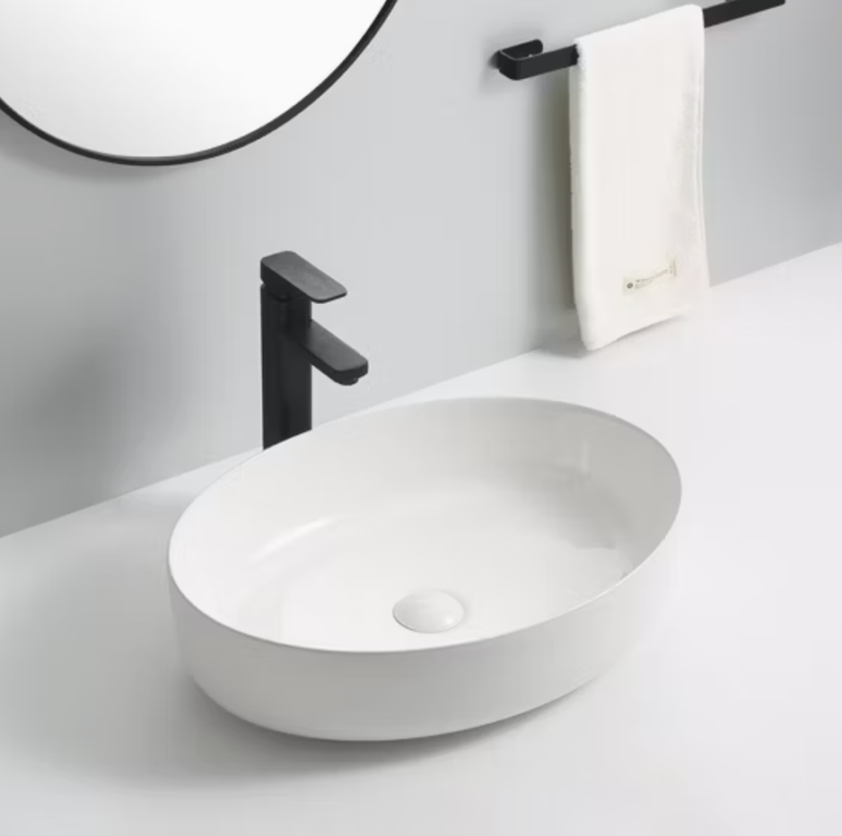 Ceramic Counter Top Basin Glossy White 550x415x140mm