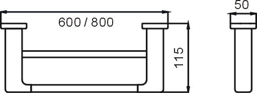 Robert Double Towel Rail - 800mm (Black) - Clearance Item