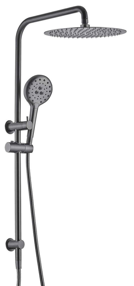 Ideal Shower System With Rail (Brushed Gun Metal)