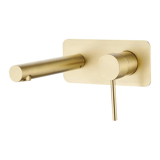 Ideal Wall Mixer With Outlet (Brushed Gold)