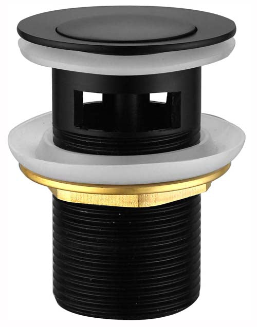 Push Plug Waste With Overflow 32mm (Black)