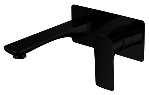 Sleek Wall Mixer With Outlet (Black)