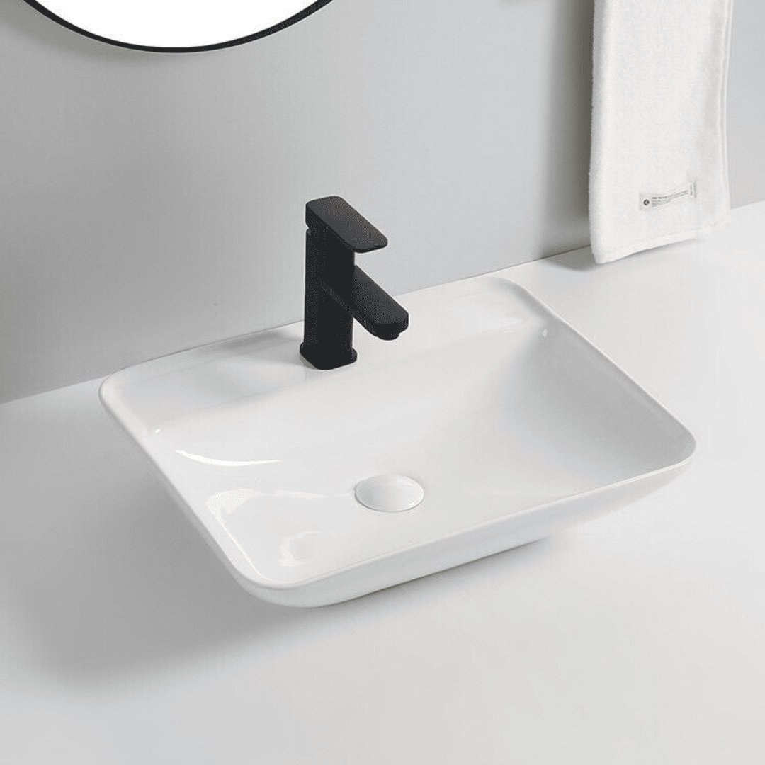 Ceramic Counter Top Basin Glossy White 500x400x120mm